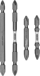 WOOXGEHM 4 PCS Double Head Drive Bits, Strong Magnetic Alloy Steel Double Head Drive Bit, Alloy Steel Impact Driver Bits for Impact Power Tools