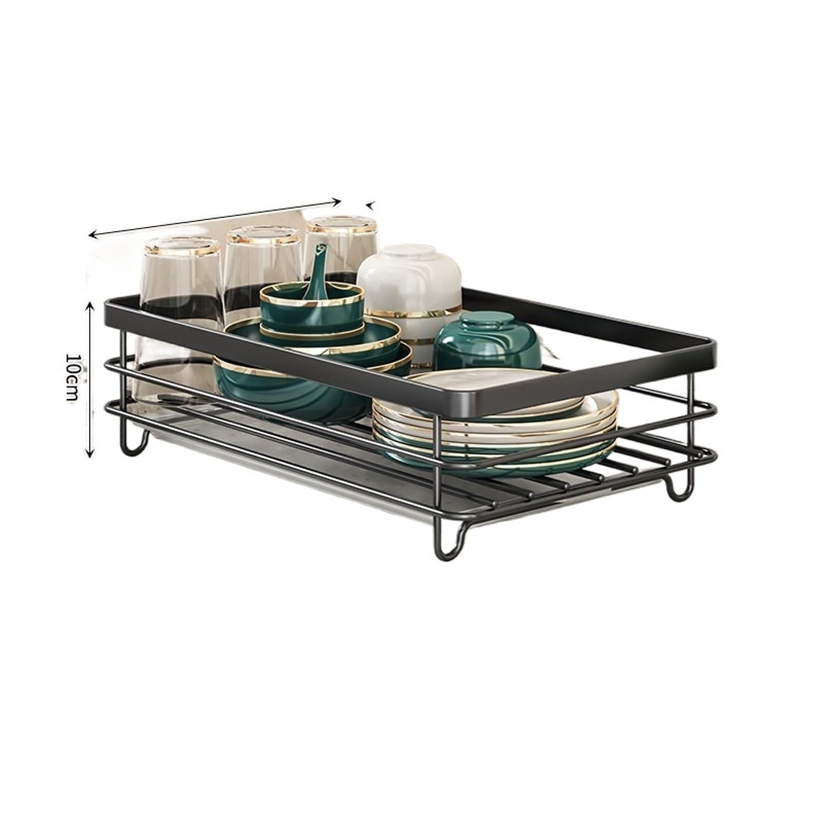 GYTTDERFL Kitchen Shelves Household Kitchen Dish Shelf Storage Drain Basket Foreign Trade Dish Drain Rack Bowl Rack Chopsticks Drain Bowl Storage Box(Black-X-1)