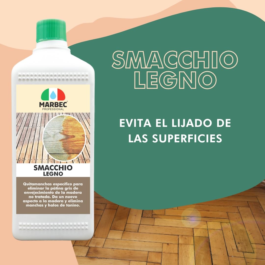 MARBEC SMACCHIO LEGNO 5LT Quitamanchas para madera envejecida y manchada
