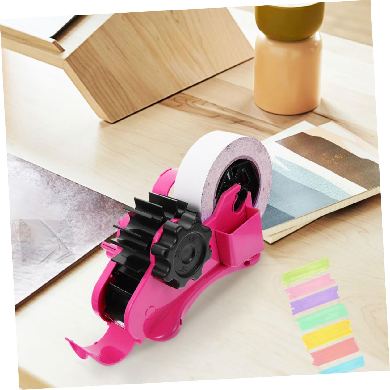 Tofficu 2 Stück Bandschneider Schlüssel Draht Zange Haken Automatisch Aufkleber Werkzeug Bandhalter Wärmebandspender Klebebandspender Tape-aufbewahrungsständer Rosa Rostfreier Stahl