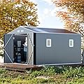 12x10x7 FT Metal Shed Outdoor Storage, Natural Lighting Tool Sheds with Translucent Roof Panels, Windows, and Lockable Doors, Ideal for Garden, Backyard, and Patio as Outside Storing House