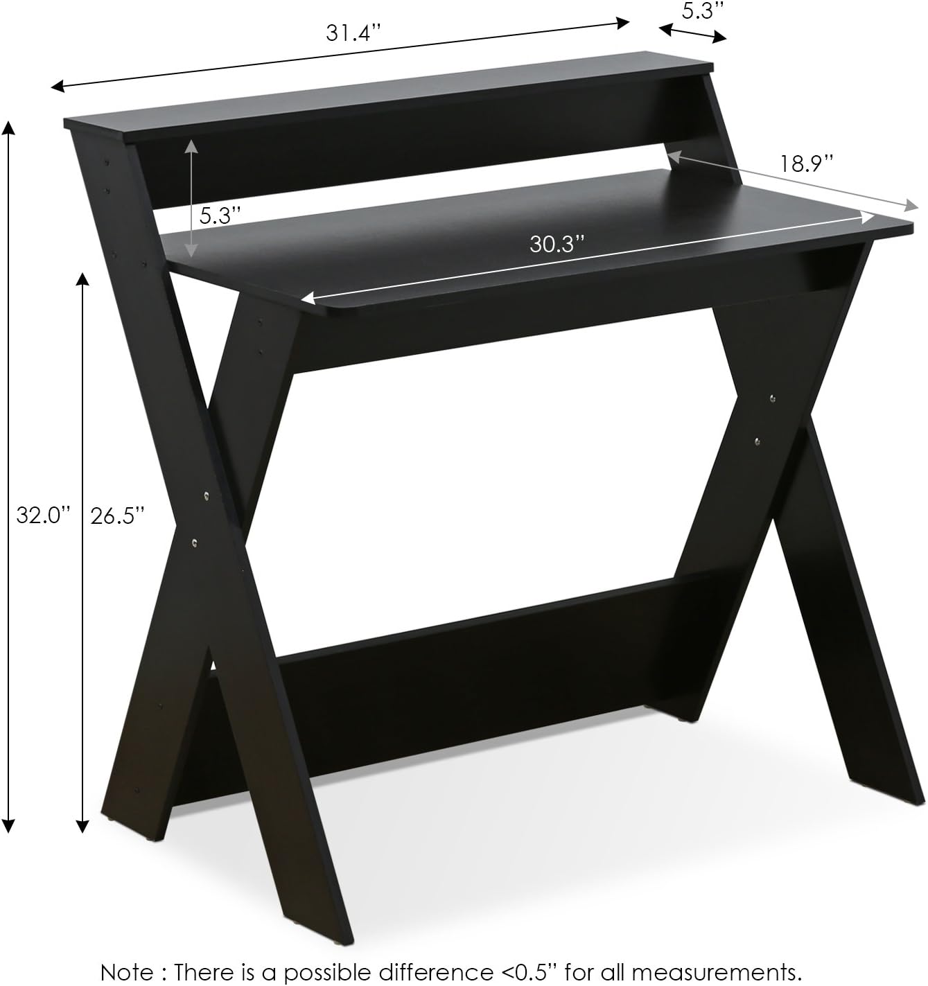 FURINNO Simplistic Criss-Crossed Home Office Study Desk