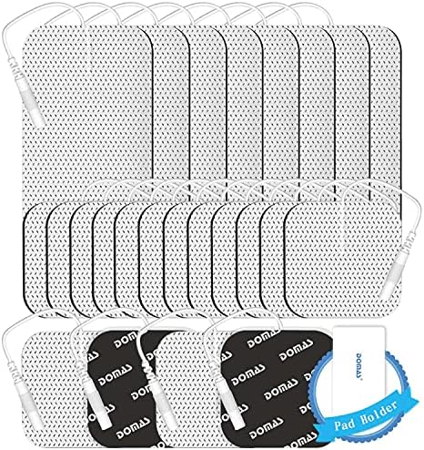 DOMAS TENS Unit Replacement Pads - Multiple Sizes, 24 PCS Reusable Set of Thickened Self-Adhesive Electrode Pads Compatible with TENS 7000, AUVON TENS, Etekcity, Nicwell Care Tens