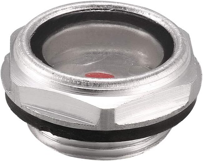 uxcell Oil Liquid Level Gauge Sight Glass M24x1.5 Male Threaded Aluminum Alloy Air Compressor Fittings with O-ring
