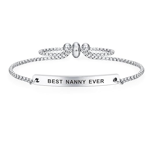 SOUSYOKYO Best Nanny Ever Gifts, Nanny Fashionable Bracelets for Women, Cute Nanny Present for Birthday Mother's Day