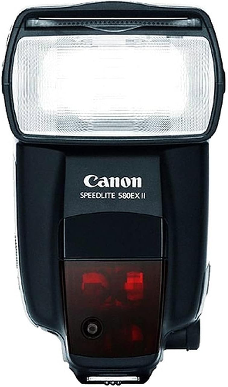 Canon Speedlite 580EX II Flash, bottom view with metal hot shoe