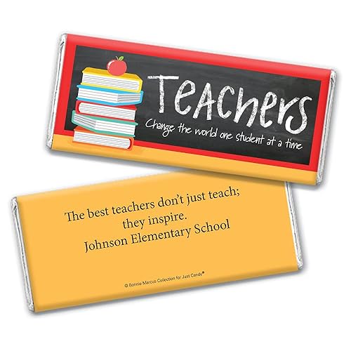 Miniatura 5 de Regalos de agradecimiento para maestros envoltorios personalizados para barras de chocolate (25 unidades)