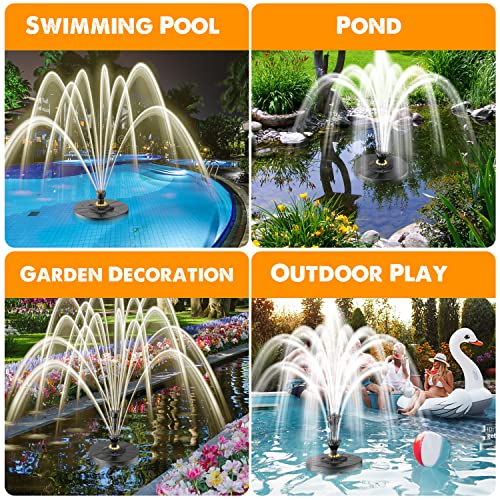 Yzert Pond Fountain Pump With 32.8Ft Power Cord Adapter, 12 Led Lights 24-Hours Working Garden Fountains Outdoor With Double Tiers Water Fountain For Garden Ponds Patio Pool Outdoor Play #TOP5