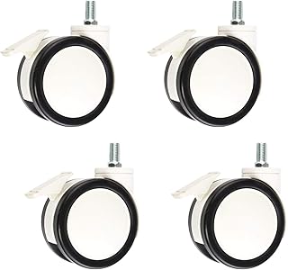 Swivel Caster Wheels, Highperformance Swivel Castor Furniture Double Swivel Castor Wheels castors Polyurethane Replacement castors for Medical Devices Beauty Equipment Set of 4 (Brake 100 mm) cas