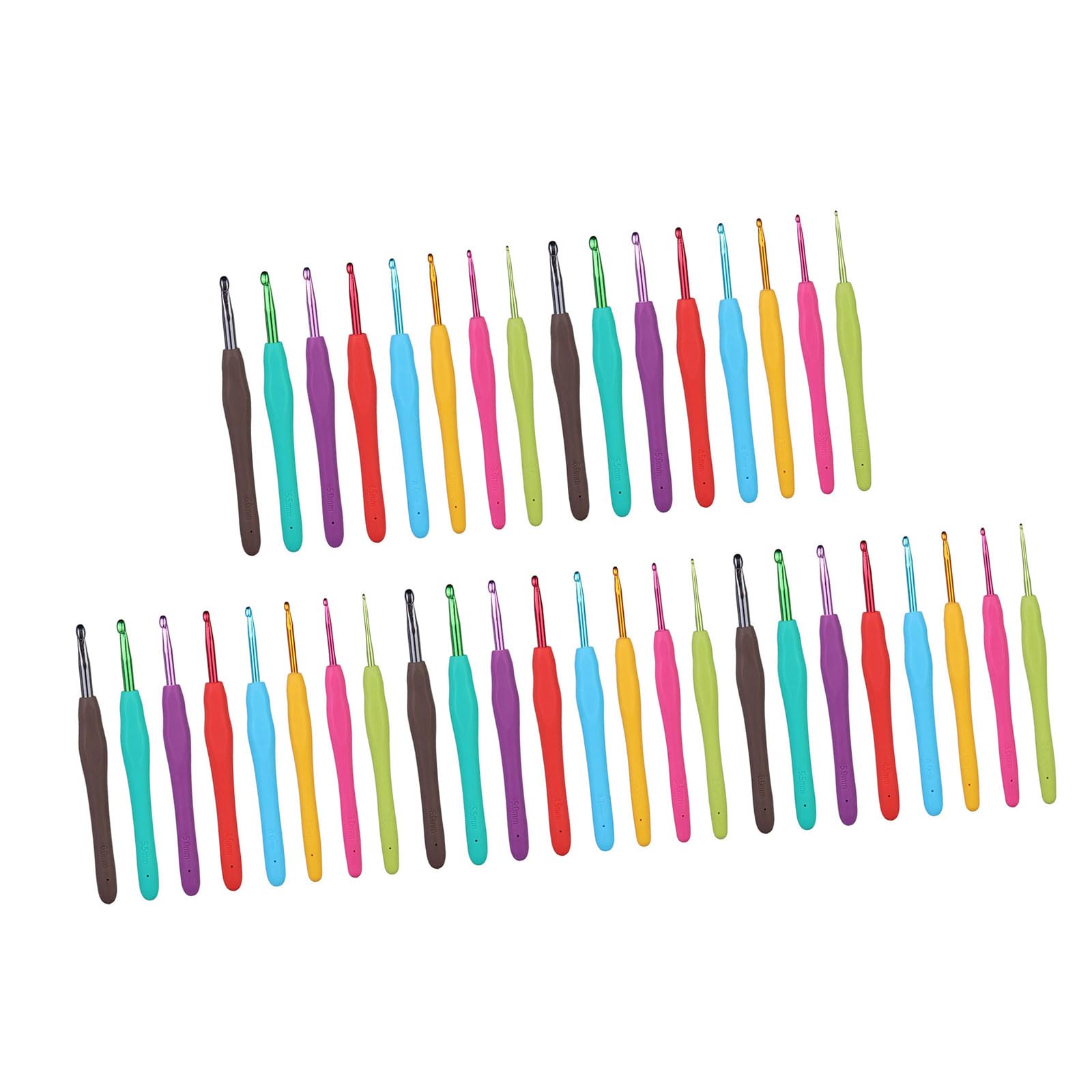 Tsophreniq 5 Set Ergonomical Crochet Hook 2.0mm-6.0mm Crochet Needle Knitting Needle Accessories Easy to Use for Women