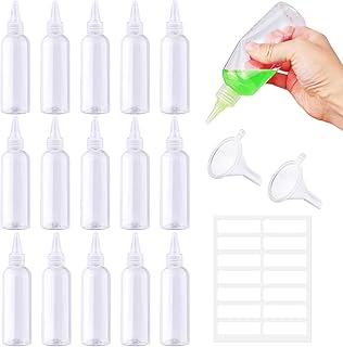 16PCS 60ml Squeezy Bottles with Nozzles, Plastic Squeezy Sauce Bottles S...