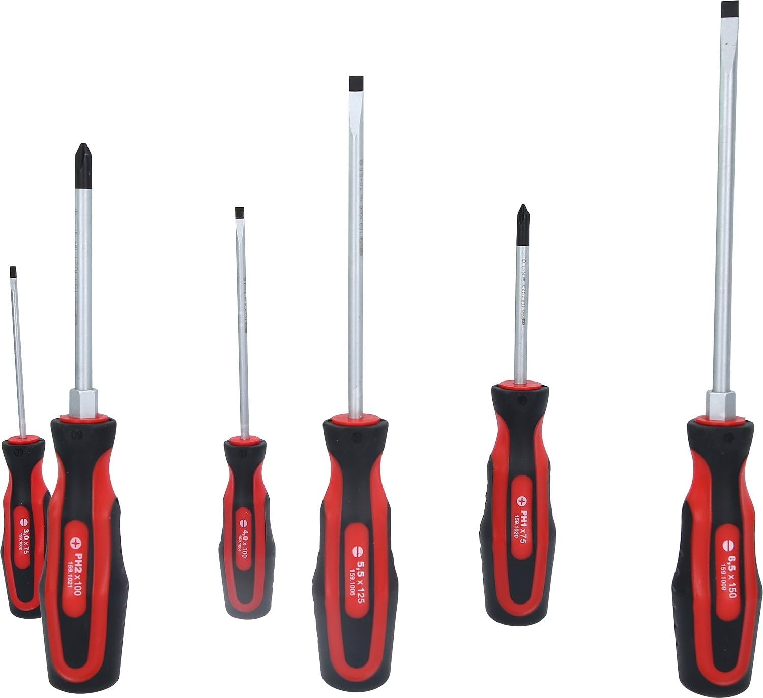 KS TOOLS ERGOTORQUEplus Screwdriver Set, Slot+PH, 6 pcs