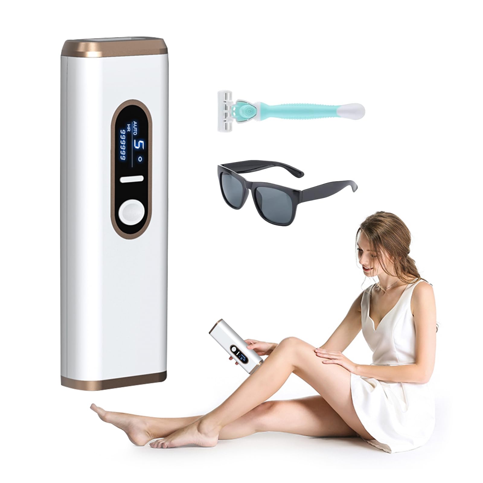 FENCY Laser Hair Removal Device for Women and Men, 5 Energy Levels and 990,000 Flashes, at-Home Permanent Painless IPL Hair Remover for Armpits Legs Facial Whole Body