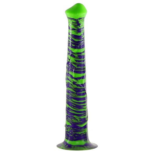Huge Horse Dildo,15.3 in Long Dildo Monster Dildo with Strong Suction Cup, Silicone Dildo Adult Sex Toys for Women Men - Purple+Green - L