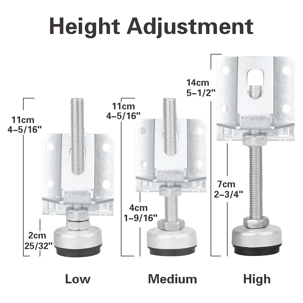 Buy 4 Pack Heavy Duty Leveling Feet, Furniture Leg Adjustable Load