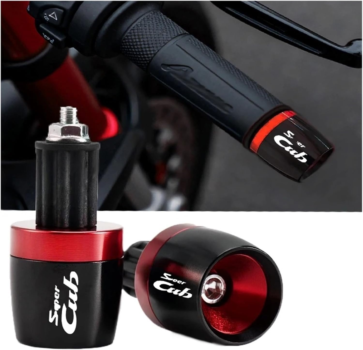 Motorcycle Handlebar End Plug Motorcycle Bar End Weight Handlebar Grips Cap Plug Accessories For HO&ND&A Supe CUB C70 90 110 C125 CT125