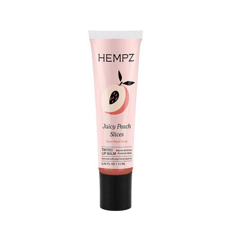 Hempz Bálsamo labial com tonalidade Juicy Peach Slices, 13 mL