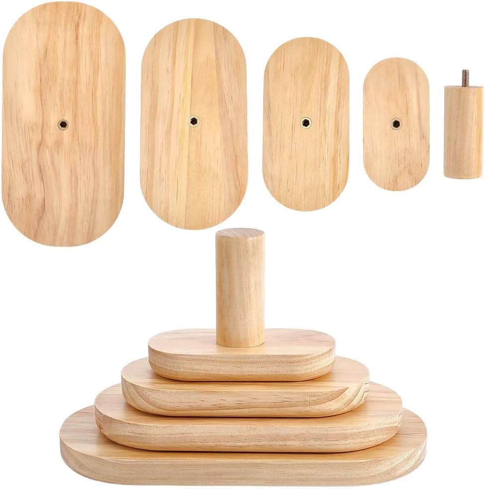 PH PandaHall 4 Sizes Wooden Pottery Molds Oval Plaster Molds Pottery Tools Wood Pottery Tools with Handle for DIY Bowls Plate Dish Slump Press Art Handbuilding Slab Sculpting Studio Home Art Class