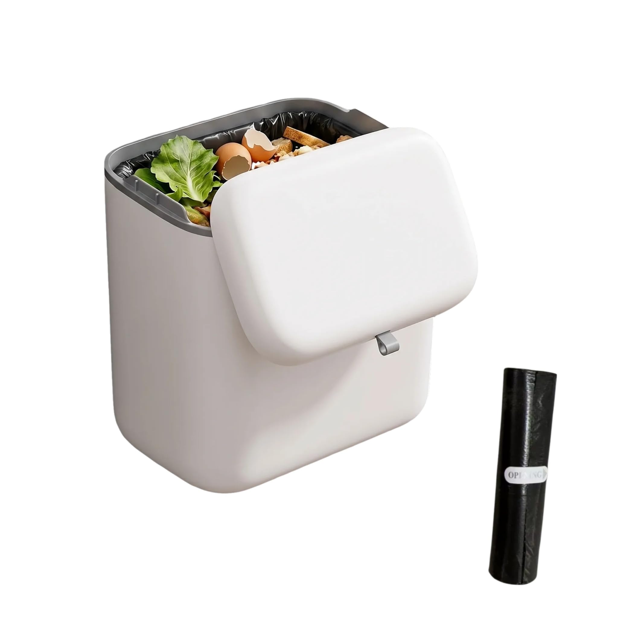 Cjytdkj Food Waste Bin, 8 L Hanging Food Caddy Bins for Kitchen, Lid