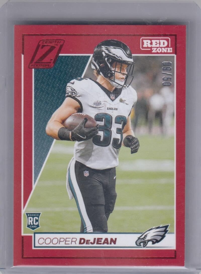 Football Trading Card 2024 Panini Zenith Red Zone Red #121 Cooper DeJean EX/NM RC Rookie 9/50 Eagles