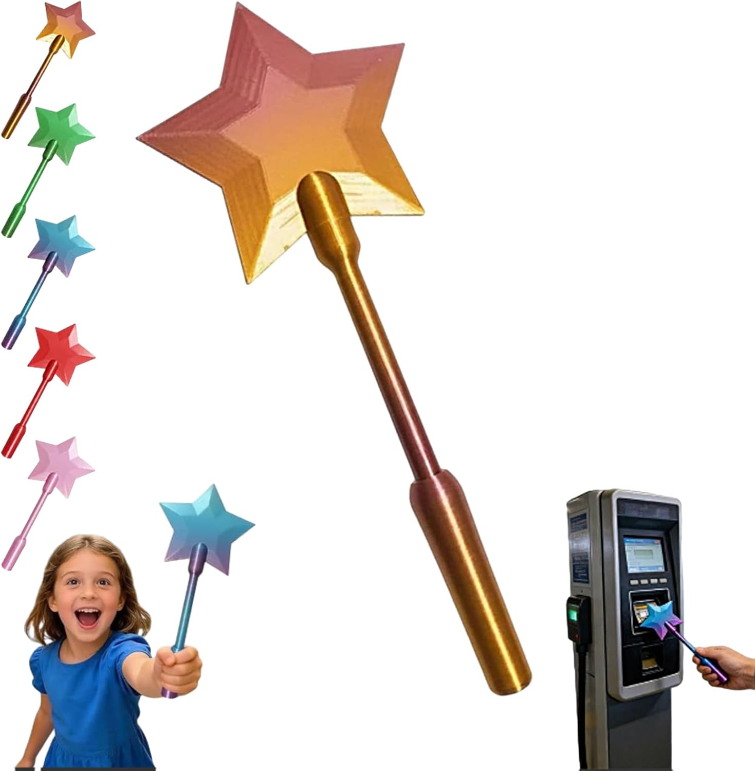 3D Printed Credit Card Wand Tap to Pay – Contactless Payment Keychain, Card Grabber for Long Nails, ATM & Gas Pump Helper, Hygiene & Convenience for Women