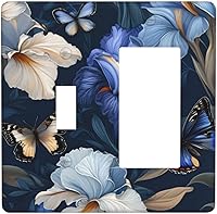 Vista 107 de Placa de pared de doble palanca de 2 cuadrillas con diamantes brillantes con diamantes, bonito ojo fucsia, placa frontal decorativa para dormitorio