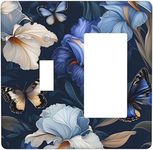 Miniatura 107 de Placa de pared de doble palanca de 2 cuadrillas con diamantes brillantes con diamantes, bonito ojo fucsia, placa frontal decorativa para dormitorio