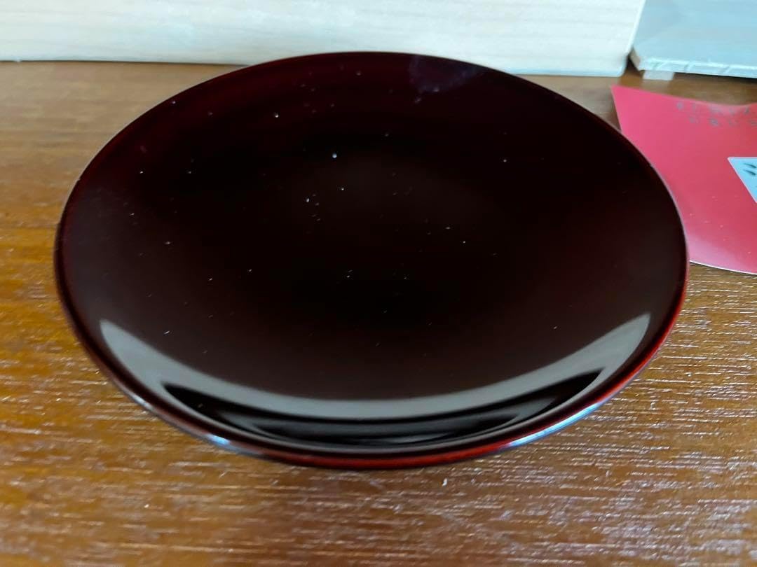 銘々皿 溜 5枚セット 約φ15cm 越前漆