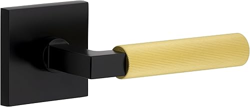 Miniatura 1 de Viaggio Quadrato Rosette Satin Black Single Dummy con palanca estriada Contempo de latón satinado