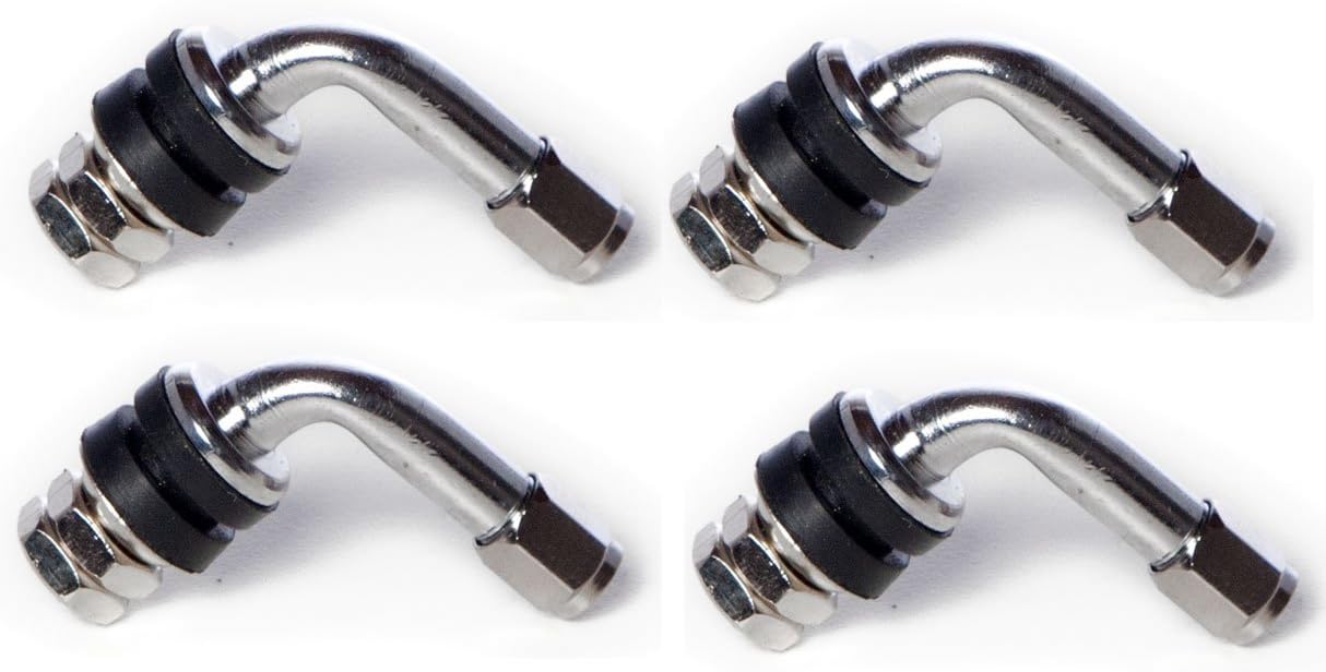 Circuit Performance VS90 Chrome Bent 90 Degree Angled Bolt-in Valve Stems (Set of 4)