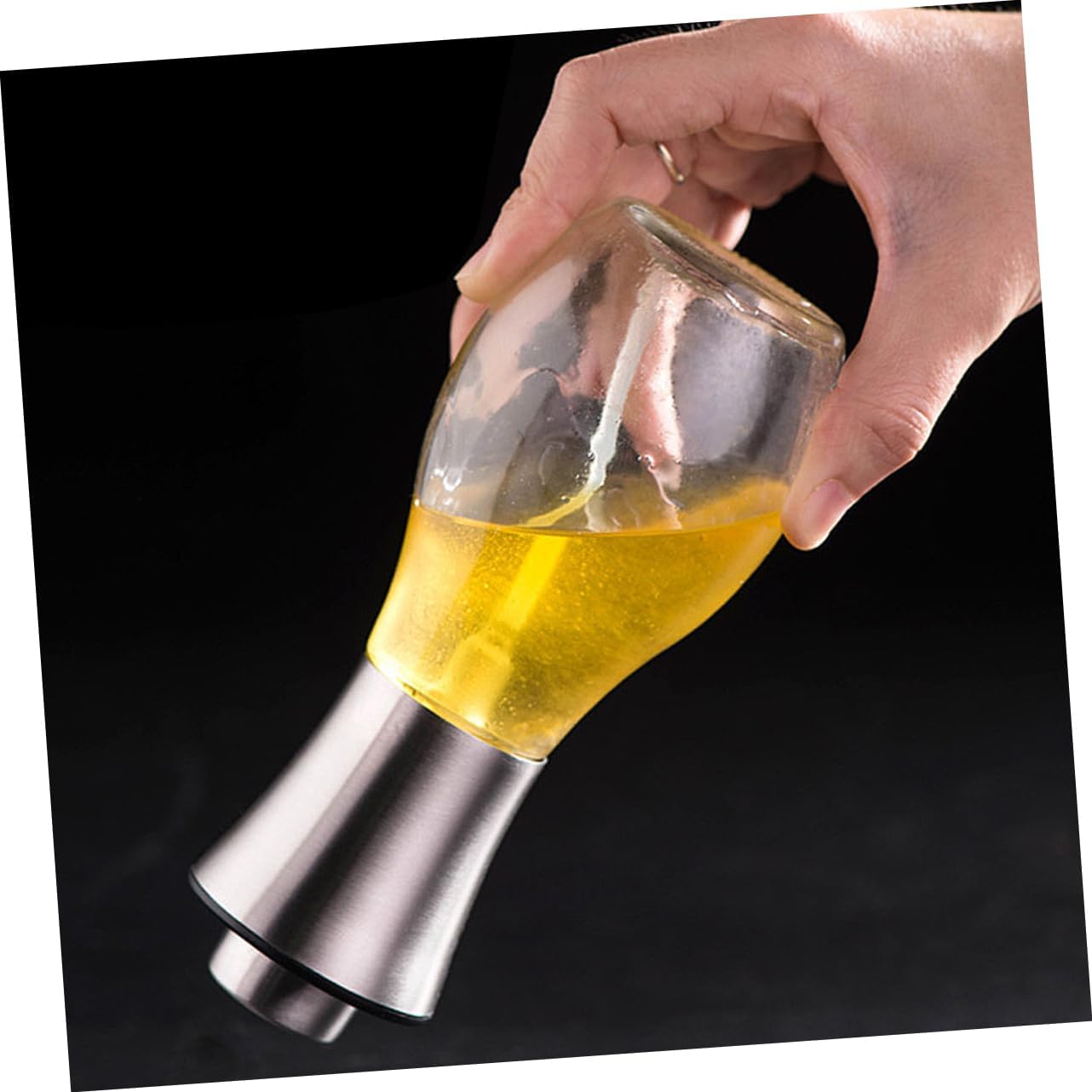 Alipis Stainless Steel Oil Spray Bottle Manual Olive Oil Dispenser for Cooking Bbq and Baking Portable for Kitchen Use