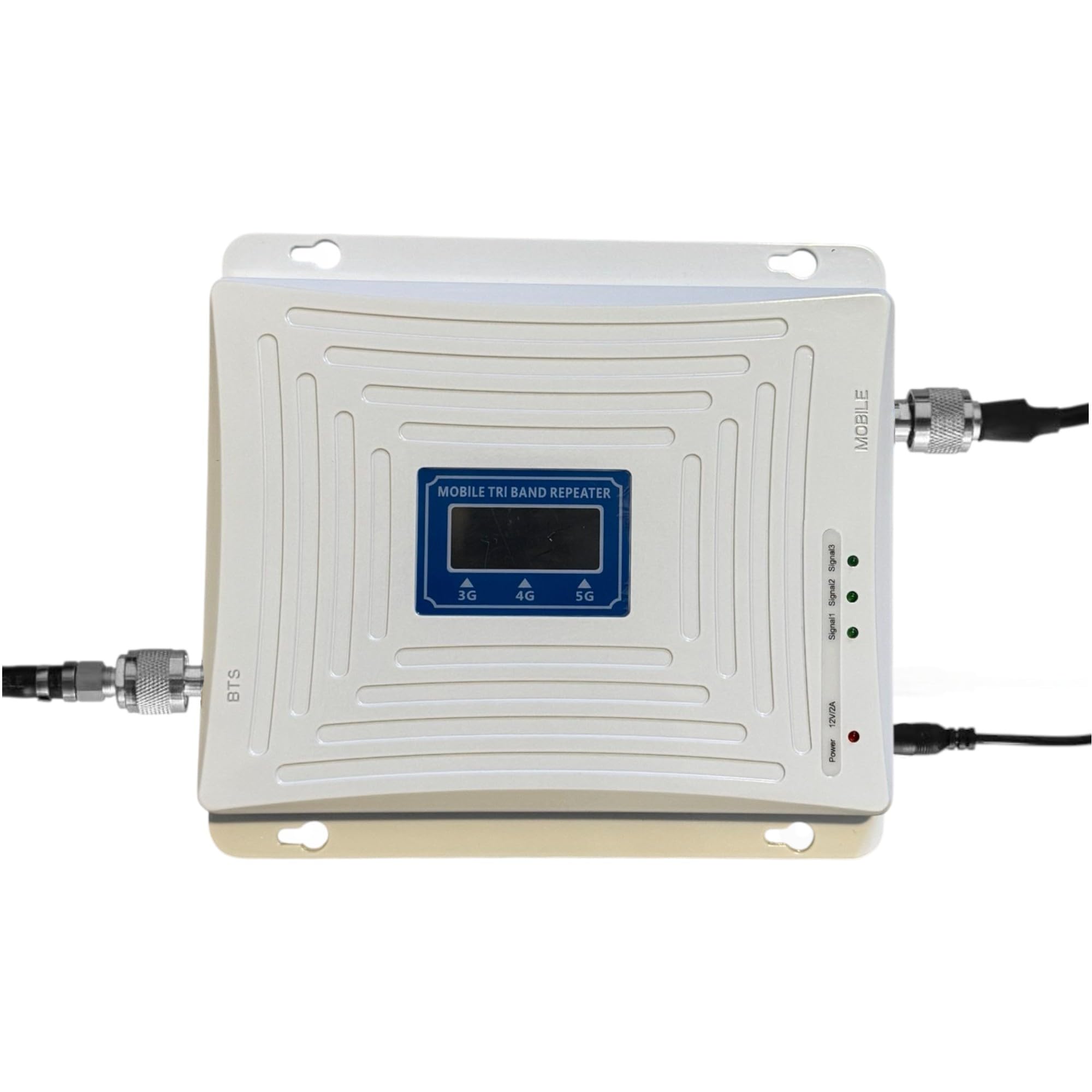 Topolenashop Amplificatore Segnale Cellulare 3G/4G/5G Tri Banda – Ripetitore Universale con Antenna Interna/Esterna, Copertura 500 m² – Compatibile Tutti gli Operatori – Cavi e Alimentatore Inclusi