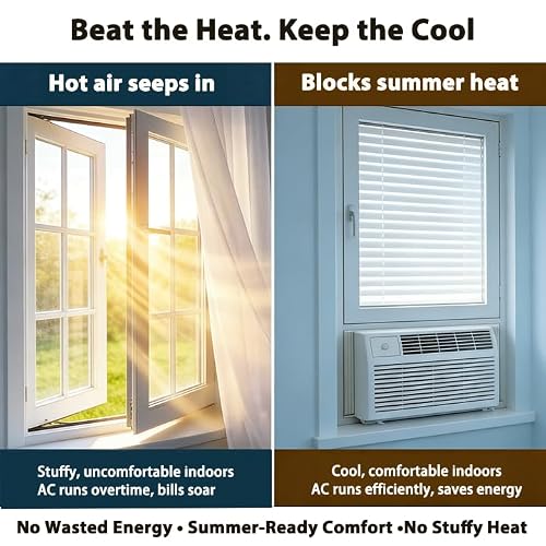 SWRT 20-Mil Thick Window Weather Sealing Tape Residue-Free, Heavy Duty Window Insulation for Summer, Weather Resistant, 2”x33FT Air Conditioner Window Seal Blocks Drafts for Doors Windows