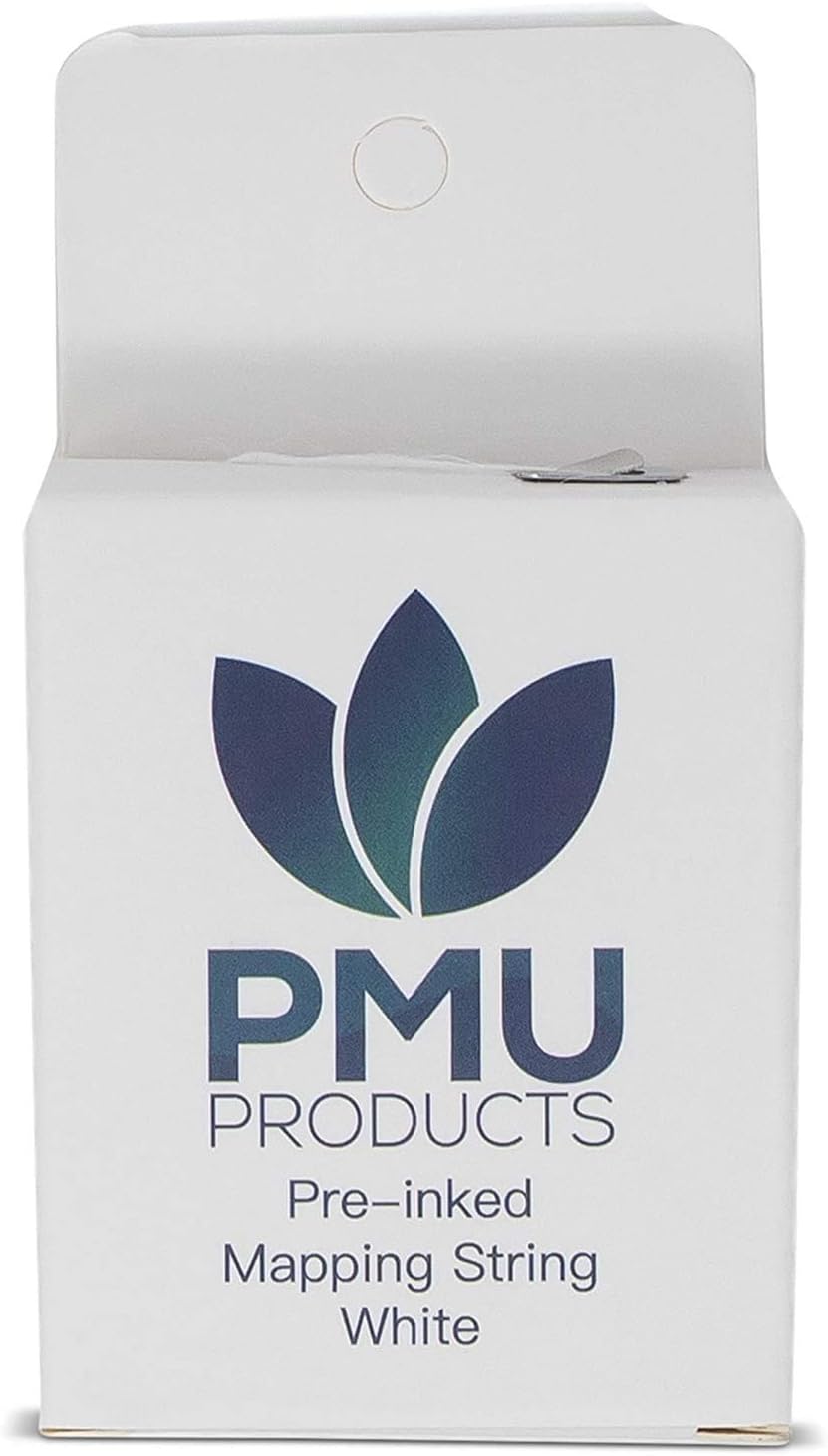 WHITE Pre-Inked Microblading String for Brow Mapping – New and Improved Version – Heavily Inked - Brow Mapping String