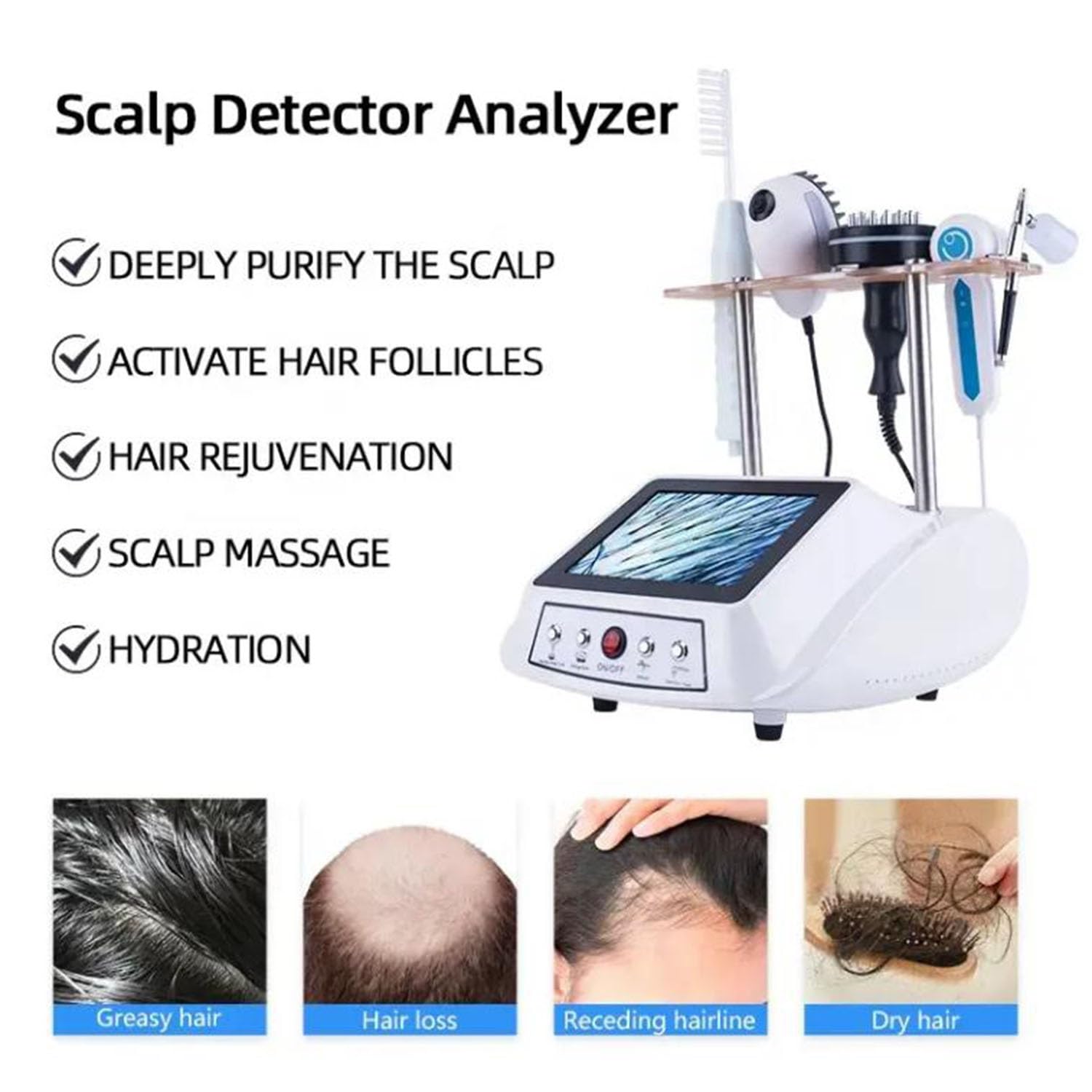 5-in-1-Hautdiagnose-Haaranalysator, Haarfollikel-Analysegerät, Hautdetektor, 5 Diagnose-Haarwerkzeuge, Hautpflege Für Zuhause, Schönheitssalon