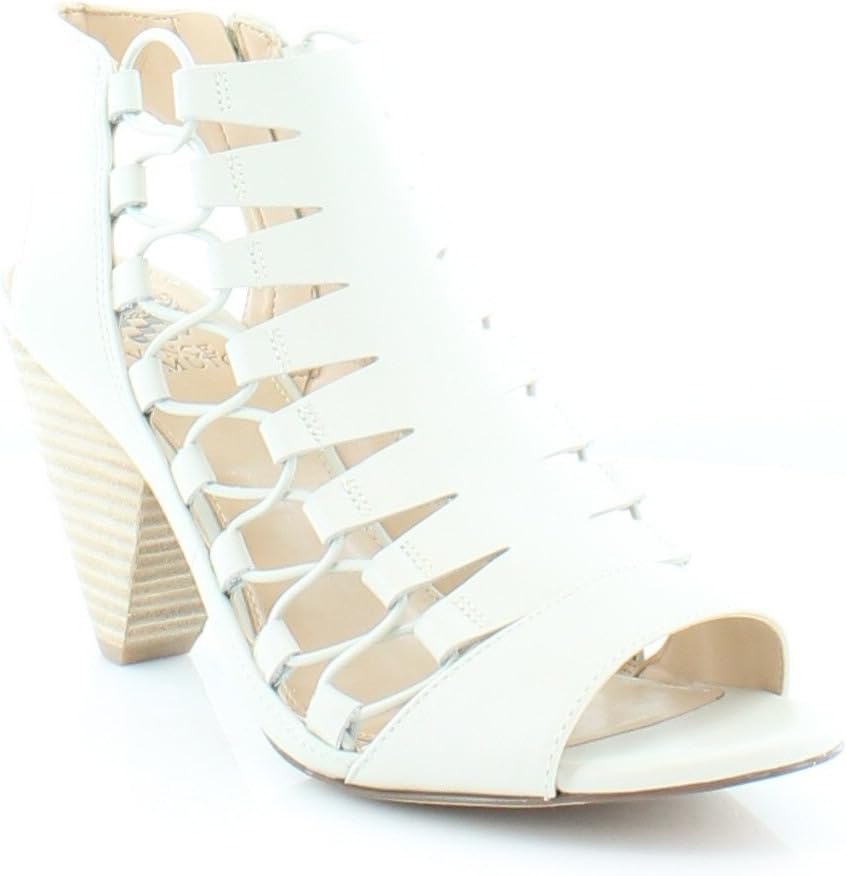Vince Camuto Womens Eliaz Leather Peep Toe Casual Strappy, Off White, Size 8.0