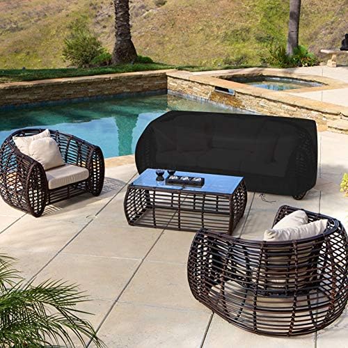 Onlyme Garden Bench Cover, 3 Seater Garden Furniture Covers for Outdoor Sofa Waterproof Patio Bench Seat Cover - 163x66x89cm