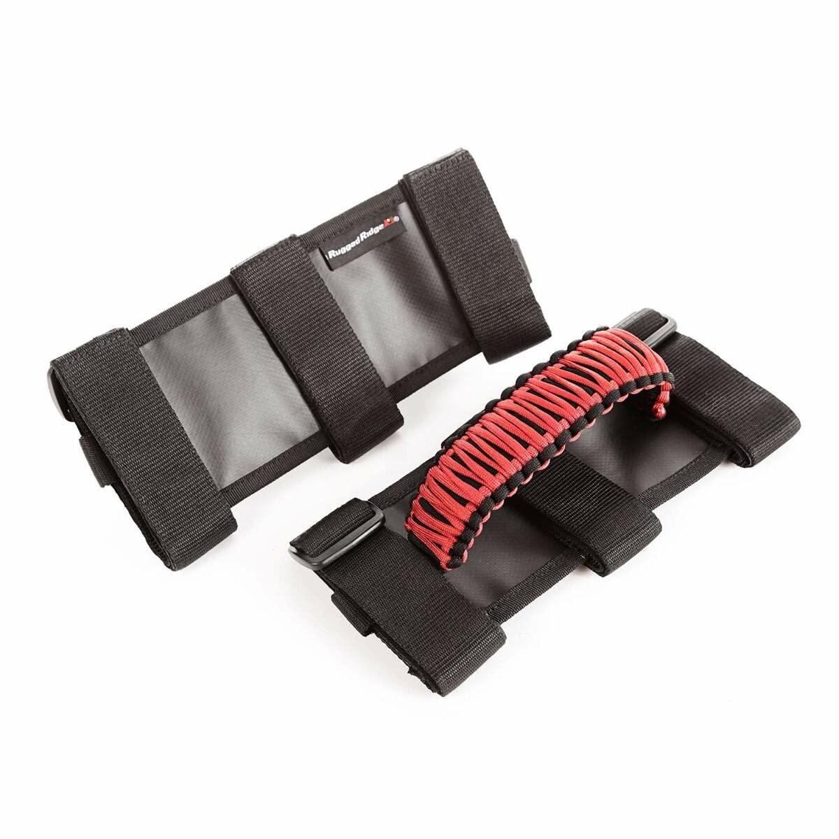 Rugged Ridge | Haltegriff-Set, Paracord, rot/schwarz | 13505.31 | passend für Jeep CJ/Wrangler; Jeep Gladiator 1955–2024; 2020–2024