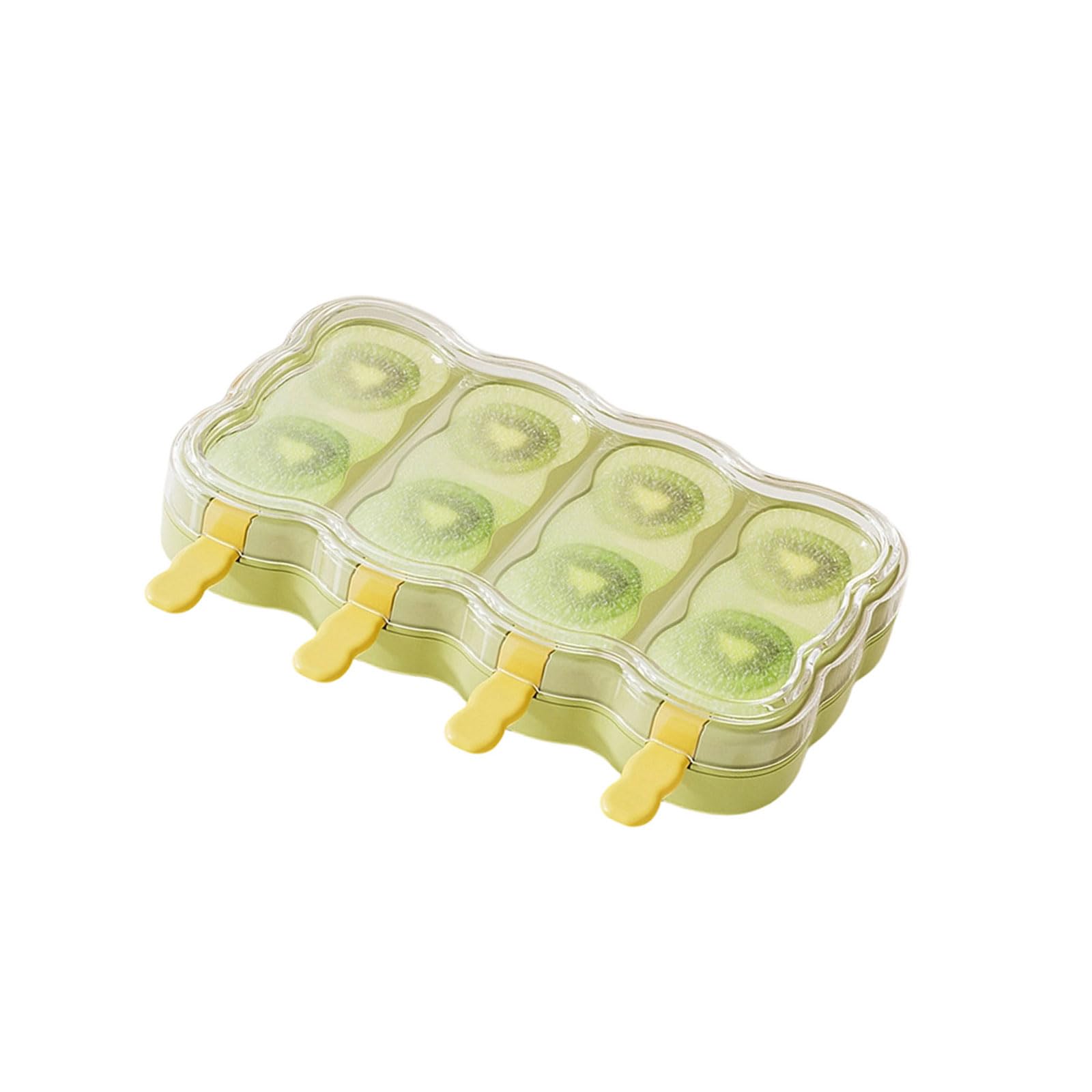 Ekoama Ice Cream With Stick for Handmade Popsicles Easy Releases 4 Compartments Ice Lolly Making Mould