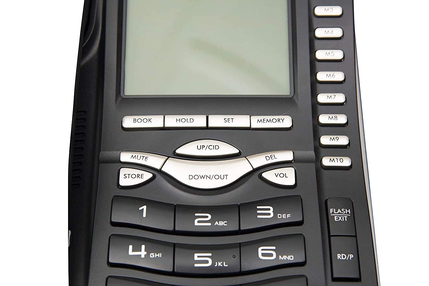 Beetel M75N Corded Phone, close-up of keypad and display