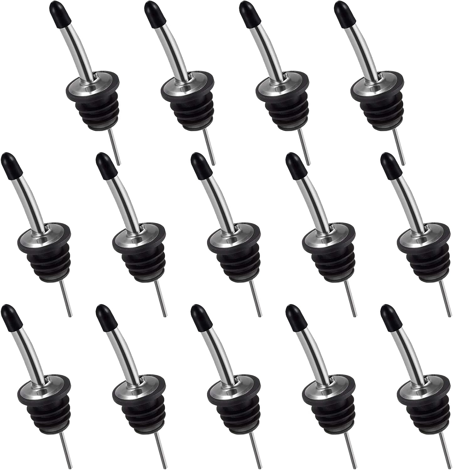 14 Pack Bottle Pourer, SPOKKI Stainless Steel Spirit Speed Pourers with