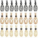 LERSUSI 24Pcs Adjustable Crystal Necklace Crystal Stone Necklace Pendant Necklace Cord Hand Woven Ne
