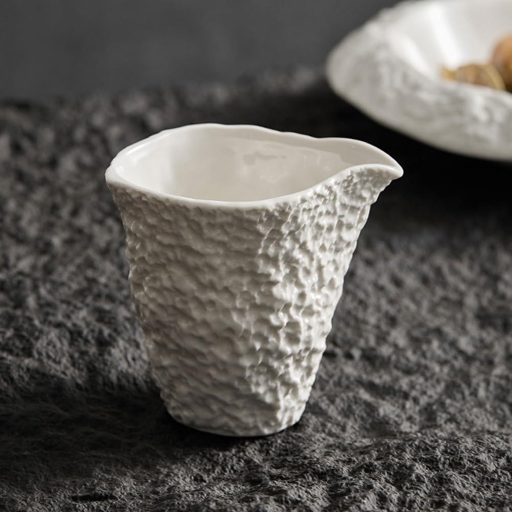Sauce Jug for Serving 200ml White Gravy Boat Ceramic Gravy Jug Sauce Cup Matte Small Ceramic Serving Boat Coffee Creamer for Salad Dressing Broth - Image 4
