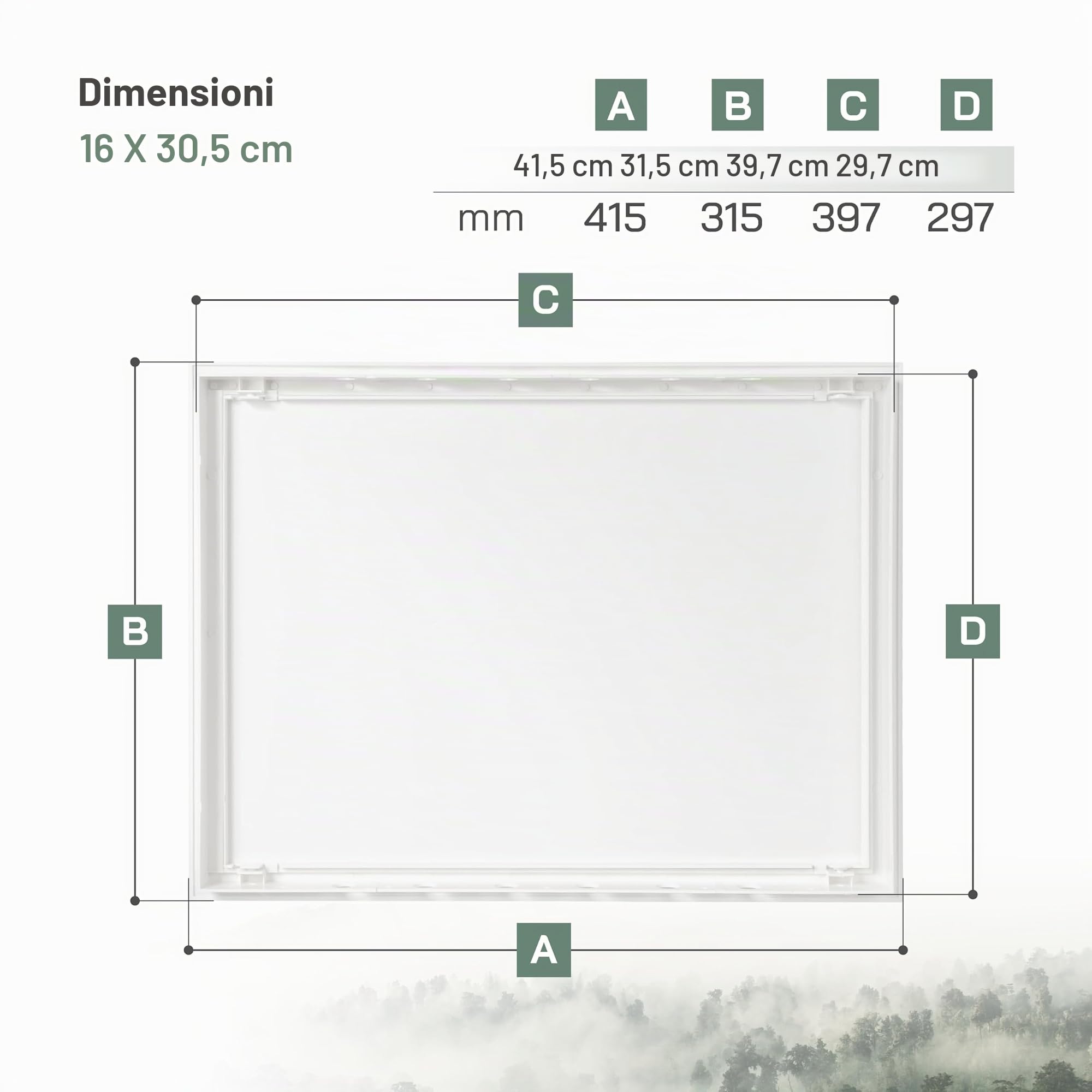 Vent Systems - Pannello di accesso 400 x 300 mm, porte di facile accesso, plastica ABS, pannello di accesso per cartongesso, parete e soffitto, copertura per porte elettriche e idrauliche