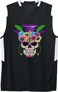 Dia De Los Muertos Beads Mardi Festival Mardi Gras Carnival Adult & Youth Basketball Jersey