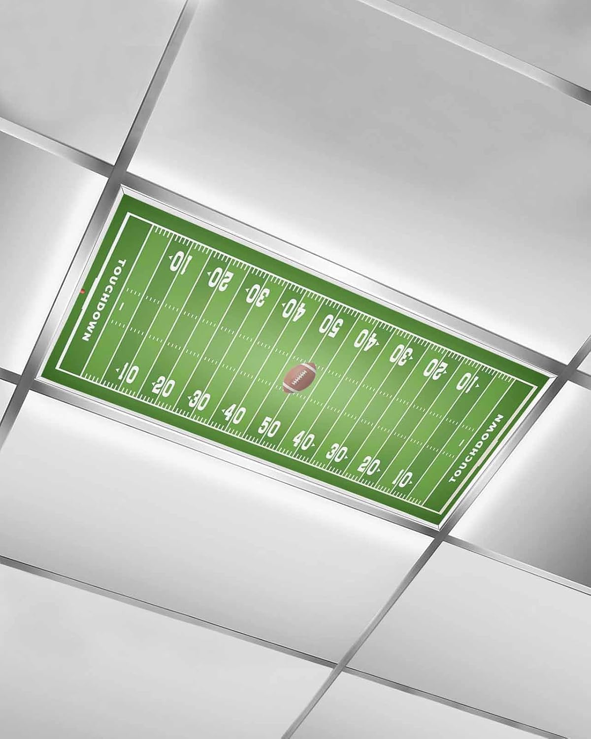 Yukro 1 Pack Fluorescent Light Covers for Ceiling Sports Theme Football Field Game Classroom Light Covers Magnetic Overhead Light Cover Light Filters Office School Home 4 x 2 Feet