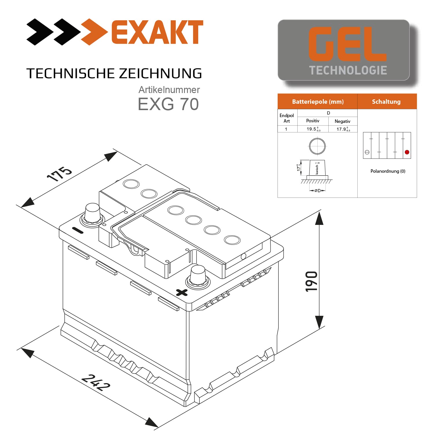GEL Batterie 70Ah 12V Solarbatterie Wohnmobil Boot Solar Akku ersetzt 60Ah