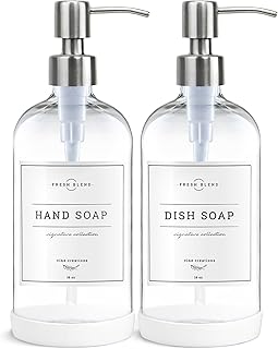 10 Kitchen Soap Dispenser Ideas That Look Built In 27 Vine Creations Clear Glass Soap Dispenser, 2 Pack Kitchen Soap Dispenser...