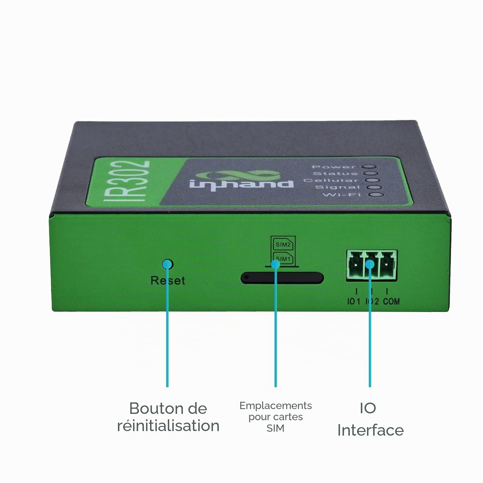 InHand Networks IR302 Routeur VPN Industriel IoT Double Carte SIM, 4G LTE Cat 4, Antenne Externe, Wi-FI, Géré Via Plateforme Cloud Compatible Toute SIM opérateurs, WLAN Camping Car Caravane Bateau