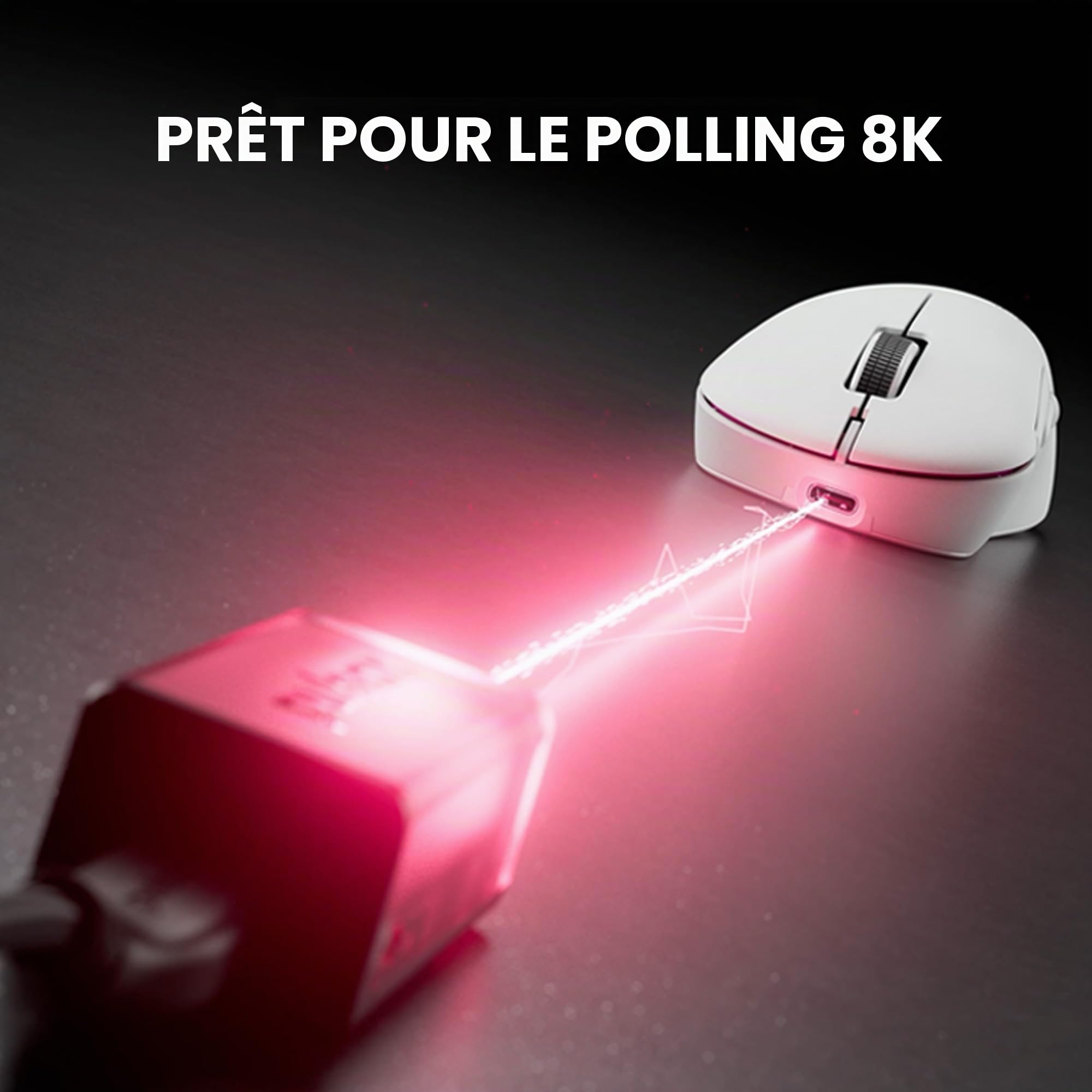Pulsar Gaming Gears ZywOo The Chosen Mouse Souris de Jeu sans Fil, Ultra légère, 59 g, commutateur Optique, 32 000 DPI, 750 IPS, capteur XS-1, Compatible 8K (Taille M, Blanc)